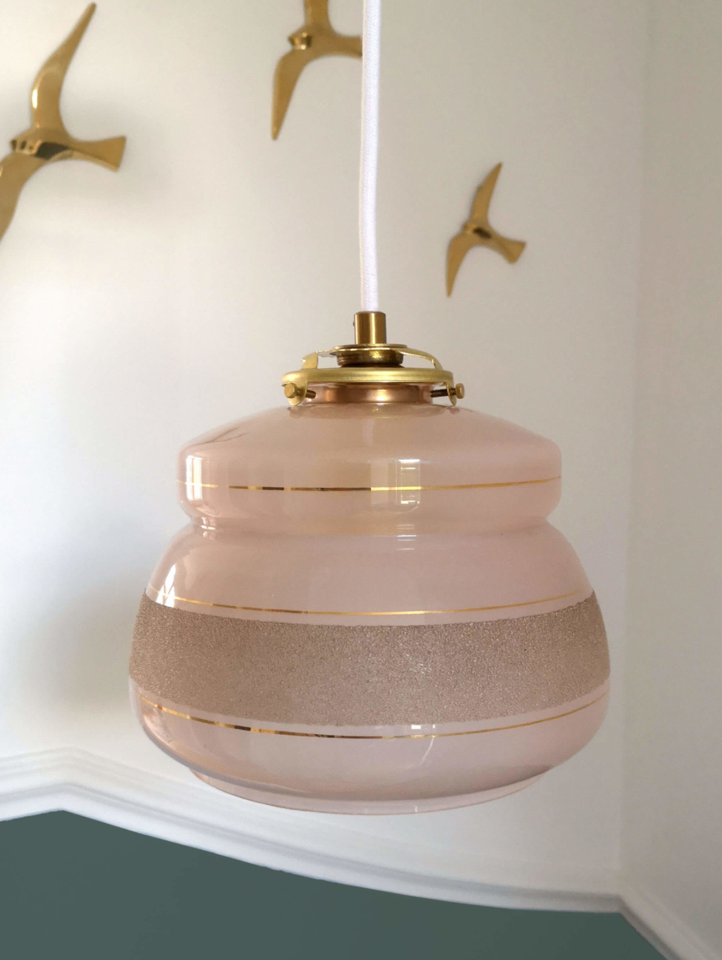 GLOBE VERRE A EFFET GRANITE POUR SUSPENSION