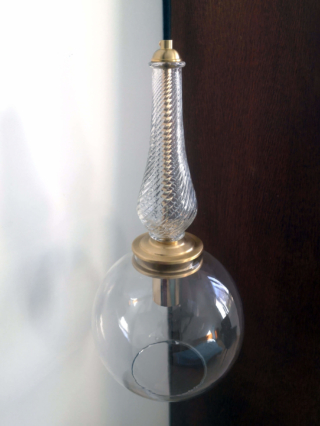 suspension globe lustre ancien câble noir Bloomis