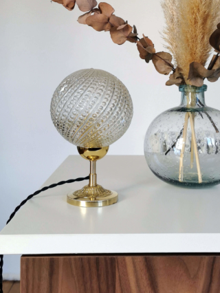 Lampe à poser globe verre ancien vintage décoration Bloomis