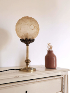 Lampe à poser globe art déco floral ancien vintage unique décoration Bloomis