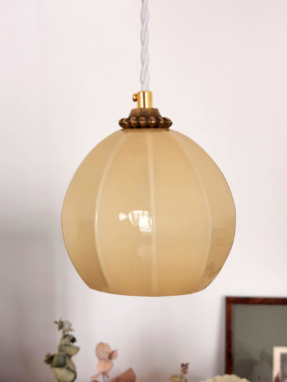 Luminaire lampe baladeuse globe verre ancien câble torsadé Bloomis