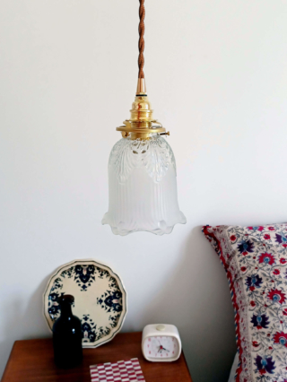 Lampe baladeuse luminaire vintage verre ancien décoration Bloomis