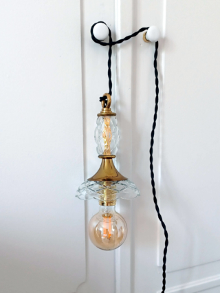 Lampe baladeuse composition vintage verre et métal décoration création Bloomis