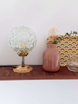 Lampe à poser globe verre vintage décoration unique Bloomis