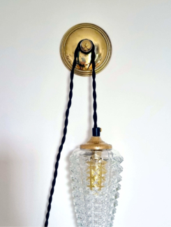 Patère lampe baladeuse métal doré vintage Bloomis