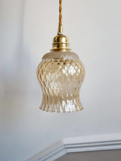 lampe baladeuse globe verre ambre style vintage Bloomis