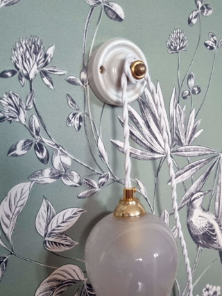 patere accroche murale lampe baladeuse porcelaine déco vintage création Bloomis