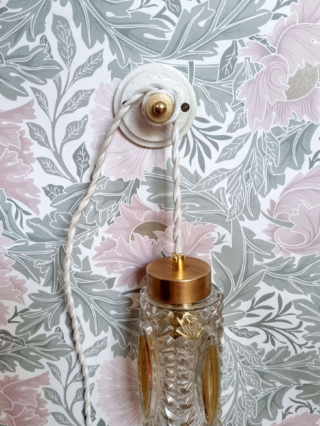 patere accroche murale lampe baladeuse rosace porcelaine déco vintage création Bloomis