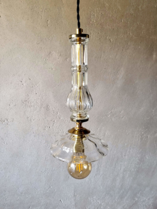 lampe baladeuse verrerie ancienne laiton upcycling création unique bloomis