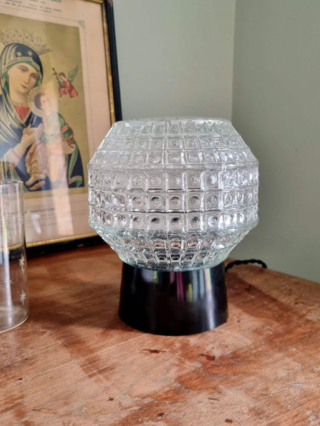 lampe à poser globe verre rétro luminaire vintage Bloomis