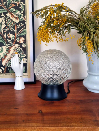 lampe à poser globe verre rétro luminaire vintage Bloomis