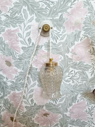 patère murale porcelaine pour accrocher une lampe baladeuse décoration vintage - Création Bloomis