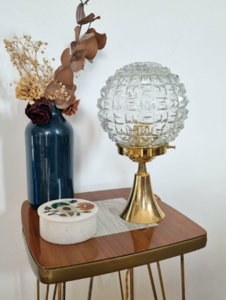Lampe globe vintage verre création upcyling Bloomis