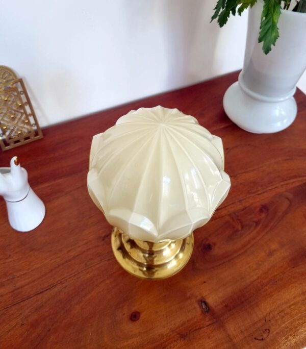 lampe à poser globe opaline années 30 luminaire vintage Bloomis