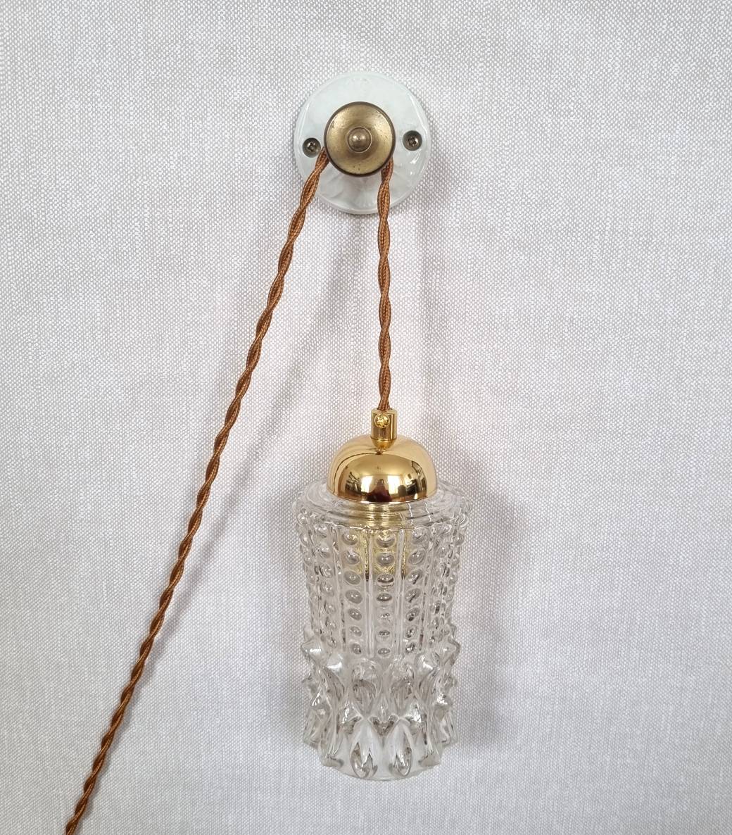 patère murale porcelaine moulurée accroche murale lampe baladeuse - Création upcycling Bloomis