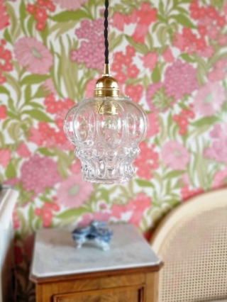 Lampe baladeuse globe en verre luminaire vintage Bloomis