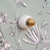 patère murale porcelaine et laiton accroche murale lampe baladeuse - Création upcycling Bloomis
