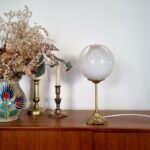 lampe à poser vintage globe verre murano ancien. Luminaire vintage création Bloomis