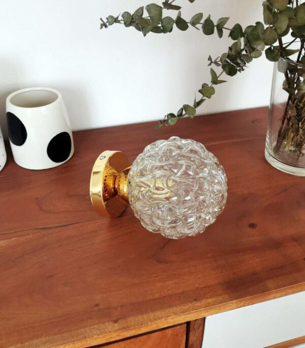 applique murale globe en verre vintage. Luminaire décoration vintage Bloomis