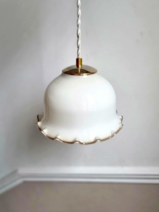 lampe baladeuse tulipe et câble torsadé. luminage vintage & upcycling Bloomis