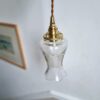 Lampe baladeuse globe tulipe en verre ciselé. luminaire vintage Bloomis