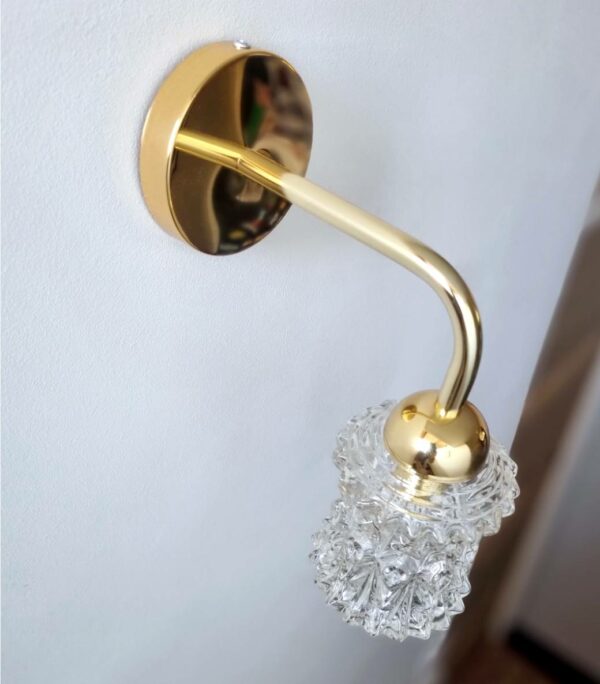 Applique murale globe en verre Targhetti. Luminaire vintage Bloomis