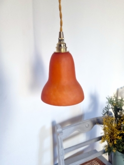Lampe baladeuse pâte de verre art nouveau. Luminaire vintage Bloomis