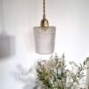 Lampe baladeuse globe verre avec son cordon tressé à personnaliser. Luminaire vintage Bloomis