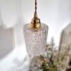 Lampe baladeuse globe verre avec son cordon tressé à personnaliser. Luminaire vintage Bloomis