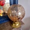 lampe à poser globe en verre ambré art déco luminaire vintage Bloomis