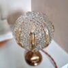 lampe à poser globe en verre transparent et ambré art déco luminaire vintage Bloomis