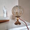 lampe à poser globe en verre transparent et ambré art déco luminaire vintage Bloomis