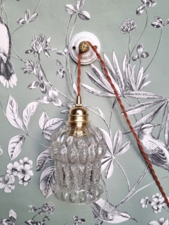 patère murale porcelaine accroche murale lampe baladeuse - Création upcycling Bloomis
