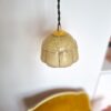 Lampe baladeuse art déco globe verre de clichy jaune. Luminaire vintage Bloomis