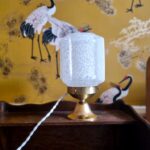 Lampe à poser globe en verre de clichy art deco. Luminaire création Bloomis