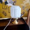 Lampe à poser globe en verre de clichy art deco. Luminaire création Bloomis