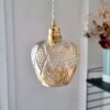 suspension verre ambré. luminaire vintage Bloomis