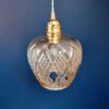 suspension verre ambré. luminaire vintage Bloomis