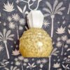 Applique murale en verre de clichy moucheté sur support en porcelaine. Luminaire vintage art déco Bloomis