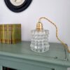 Lampe baladeuse globe verre et son cordon tressé à personnaliser. Luminaire vintage Bloomis