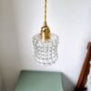 Lampe baladeuse globe verre et son cordon tressé à personnaliser. Luminaire vintage Bloomis