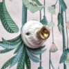 Patère murale en porcelaine et bouton laiton - Collection Les Imparfaites Bloomis