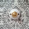 Patère murale en porcelaine et bouton laiton - Collection Les Imparfaites Bloomis