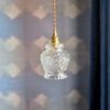 Lampe baladeuse globe verre et son cordon tressé à personnaliser. Luminaire vintage Bloomis