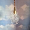 Lampe baladeuse globe verre et son cordon tressé à personnaliser. Luminaire vintage Bloomis