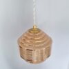 suspension verre de clichy rose art déco luminaire vintage Bloomis