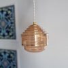 suspension verre de clichy rose art déco luminaire vintage Bloomis