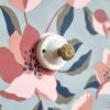 Patère murale en porcelaine et bouton laiton - Création Bloomis