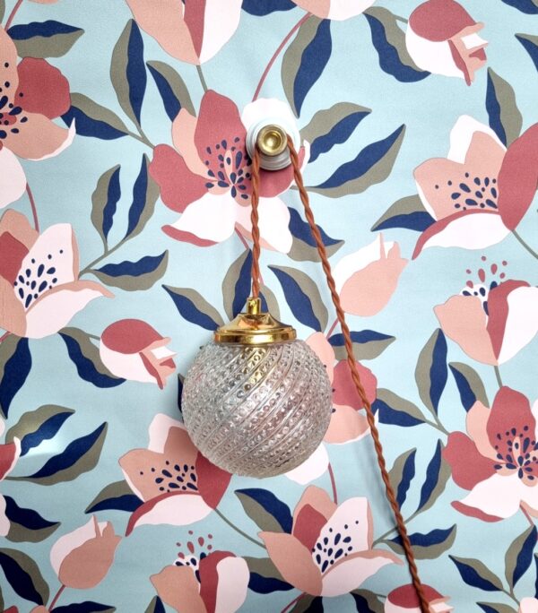 Patère murale en porcelaine et bouton laiton - Création Bloomis