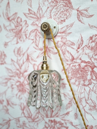 Patère murale en porcelaine et bouton laiton - Création upcycling Bloomis